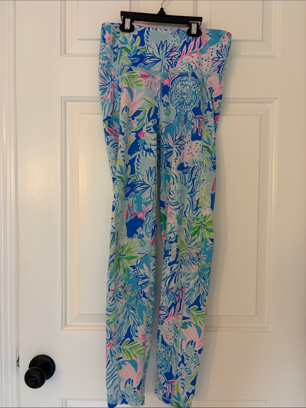 Lilly Pulitzer Vibrant Floral Printed Leggings - Blue, Green & Pink